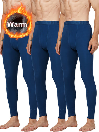 Herren Thermounterhose lang 3er Pack gefüttert Schwarz