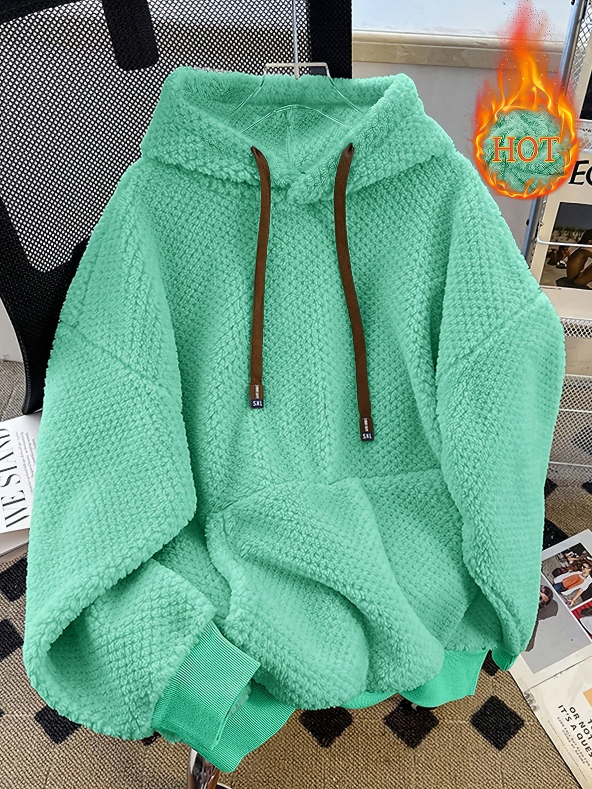 Kuscheliger Hoodie mit Kapuze und Kängurutasche – Weicher Teddy-Look