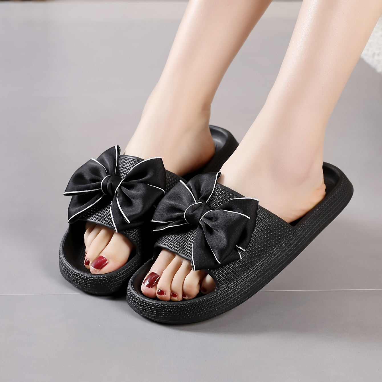 Damen Slide Sandalen mit Schleife – Verspielte Sommerschuhe für Freizeit & Outdoor