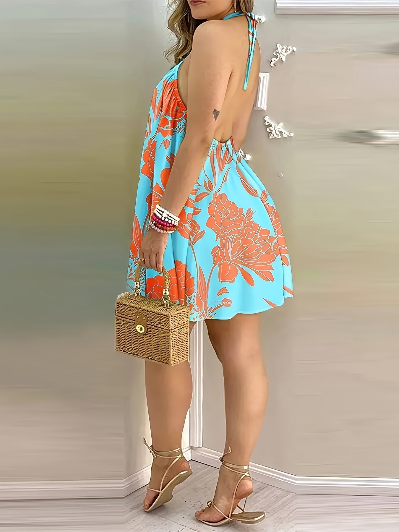 Damen Mini-Halterkleid im Ombre-Look für stilvolle Anlässe und Freizeit