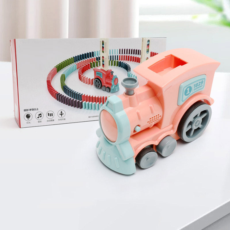 Domino Zug Spielzeug für Kinder – Kreatives Lernspiel, Automatischer Dominostein-Leger
