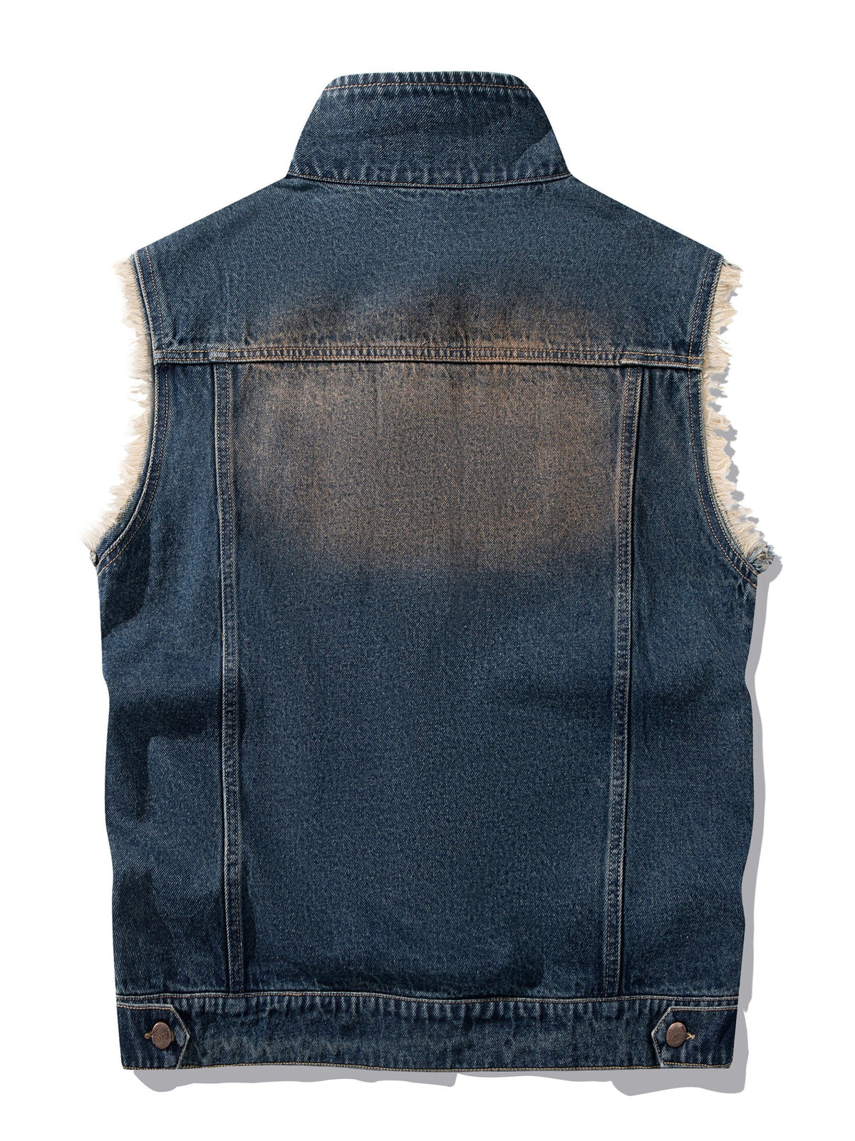 Jeansweste Herren Denim Blau Ärmellos mit Knopfleiste
