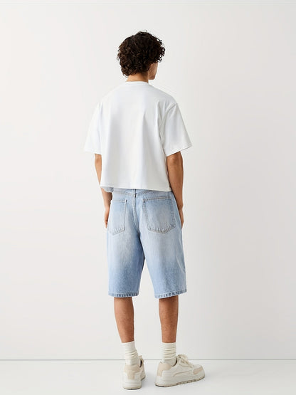 Herren Loose Fit Jeans-Bermuda Shorts – Lässiger Streetwear-Style für Alltag & Freizeit