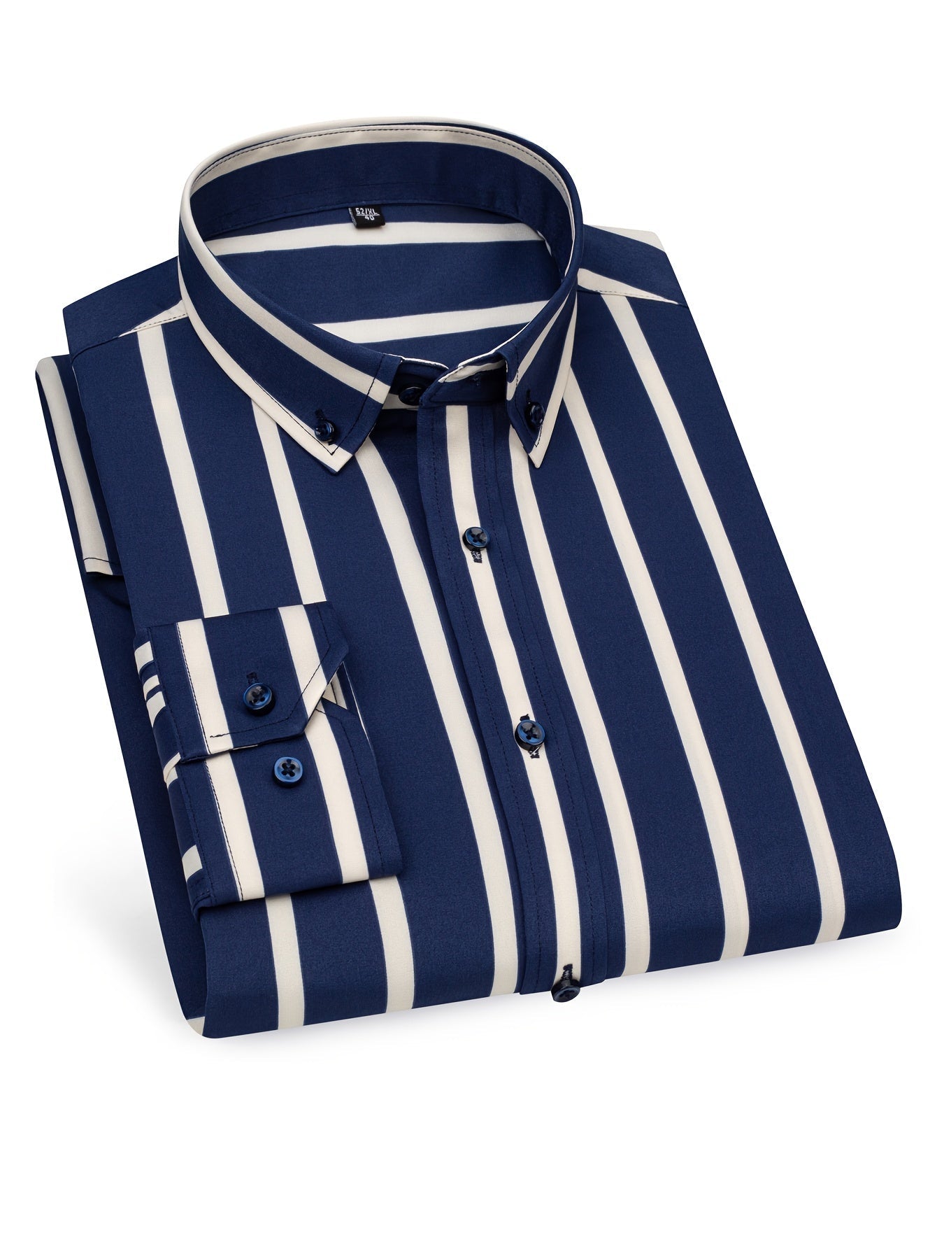 Herren Business-Freizeithemd mit modischen Streifen – Slim Fit, ideal für Büro und Alltag