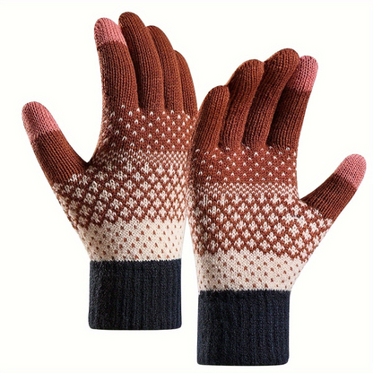 Gestrickte Winterhandschuhe mit Muster Strickhandschuhe für Erwachsene