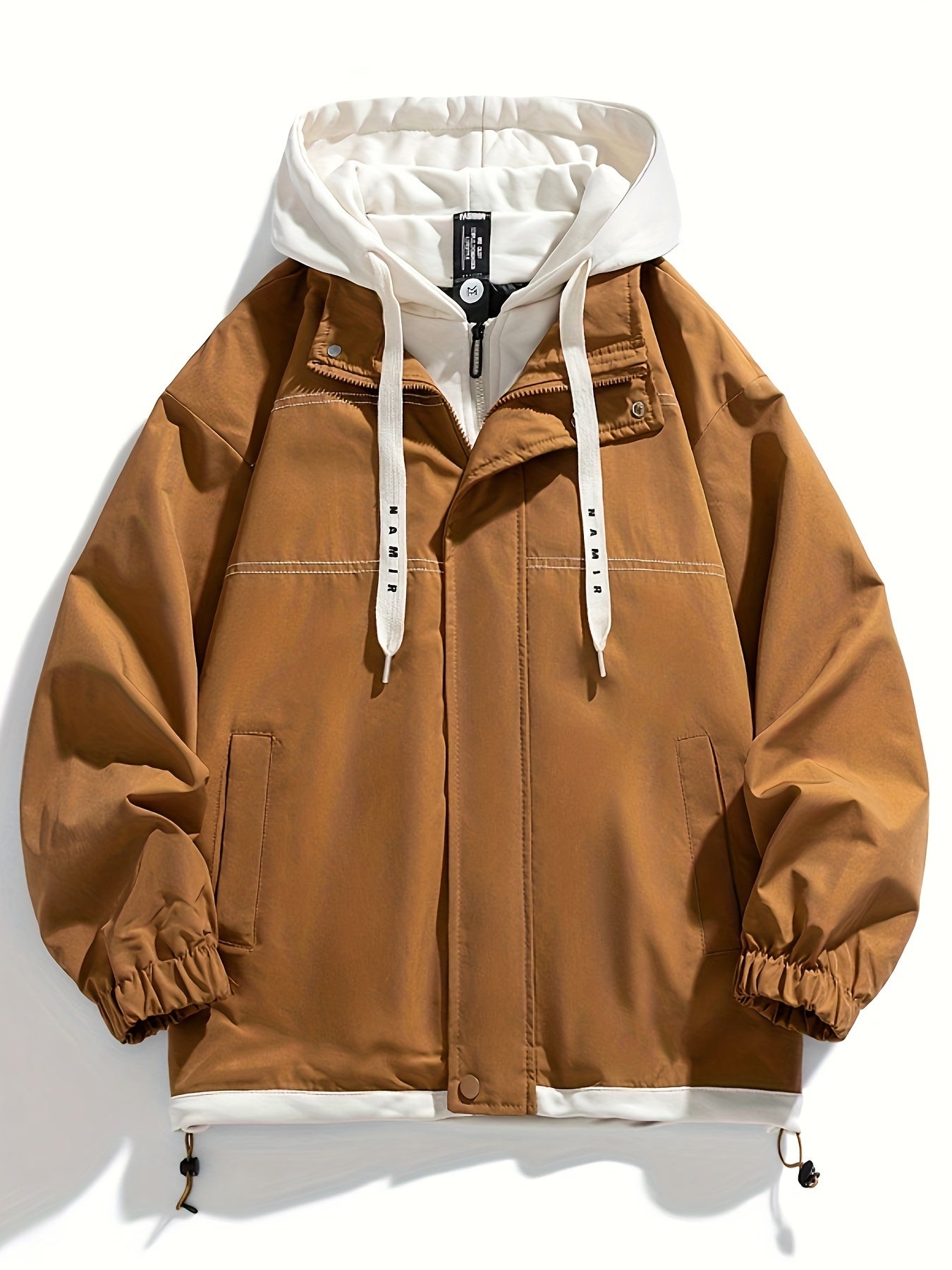 Unisex Jacke mit Kapuze und Reißverschluss, mehrfarbig