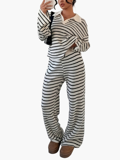 Damen Strick Zweiteiler Set – Eleganter Loungewear Look für Herbst & Winter