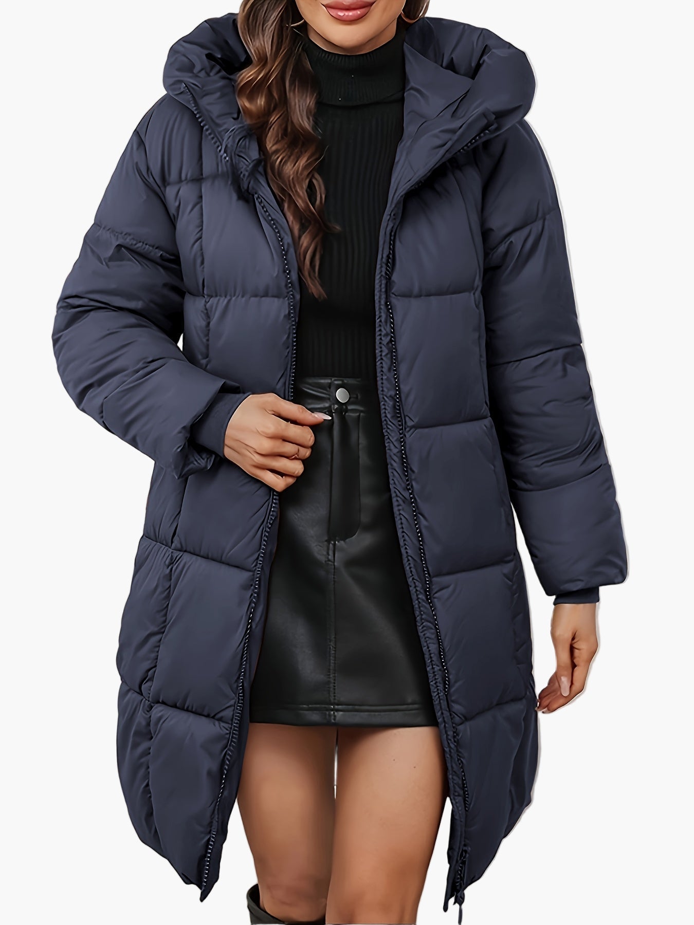 Damen Winter Steppmantel mit Kapuze – Eleganter, Wärmender Mantel für Alltag & Freizeit