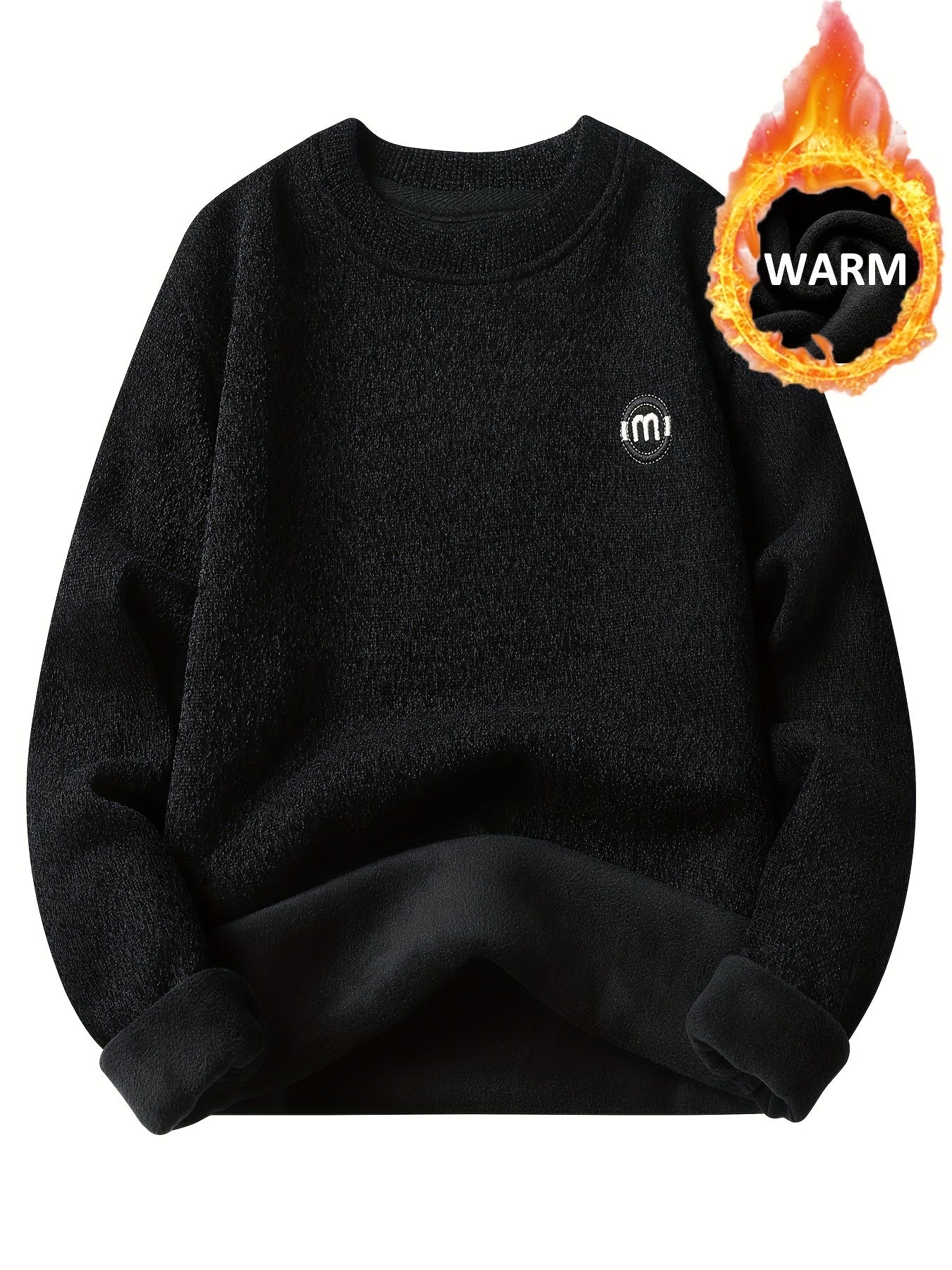 Unisex Langarm Sweatshirt Pullover Rundhals mit Logo-Detail Winter