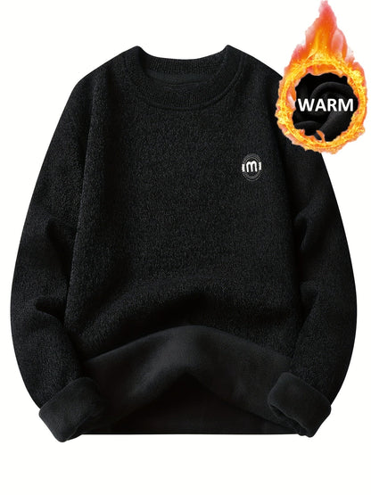 Unisex Langarm Sweatshirt Pullover Rundhals mit Logo-Detail Winter
