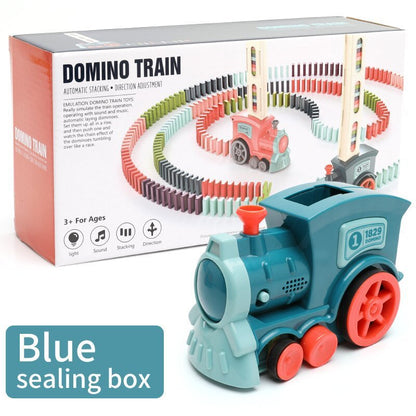 Domino Zug Spielzeug für Kinder – Kreatives Lernspiel, Automatischer Dominostein-Leger