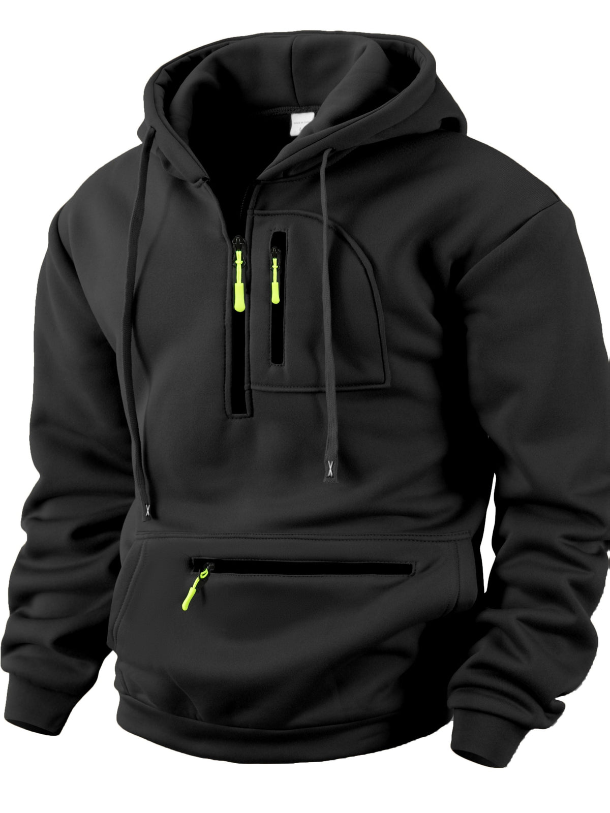 Herren Hoodie mit Reißverschluss, Kängurutasche und Kapuze