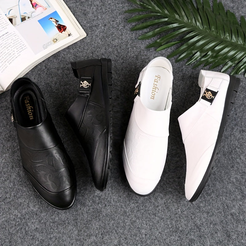 Herren Slip-On Loafer – Modische Freizeitschuhe mit Prägung und moderner Schnalle