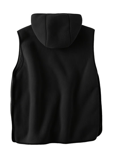 Unisex Kapuzenweste mit Kängurutasche und seitlichen Knöpfen, gefütterte Kapuze