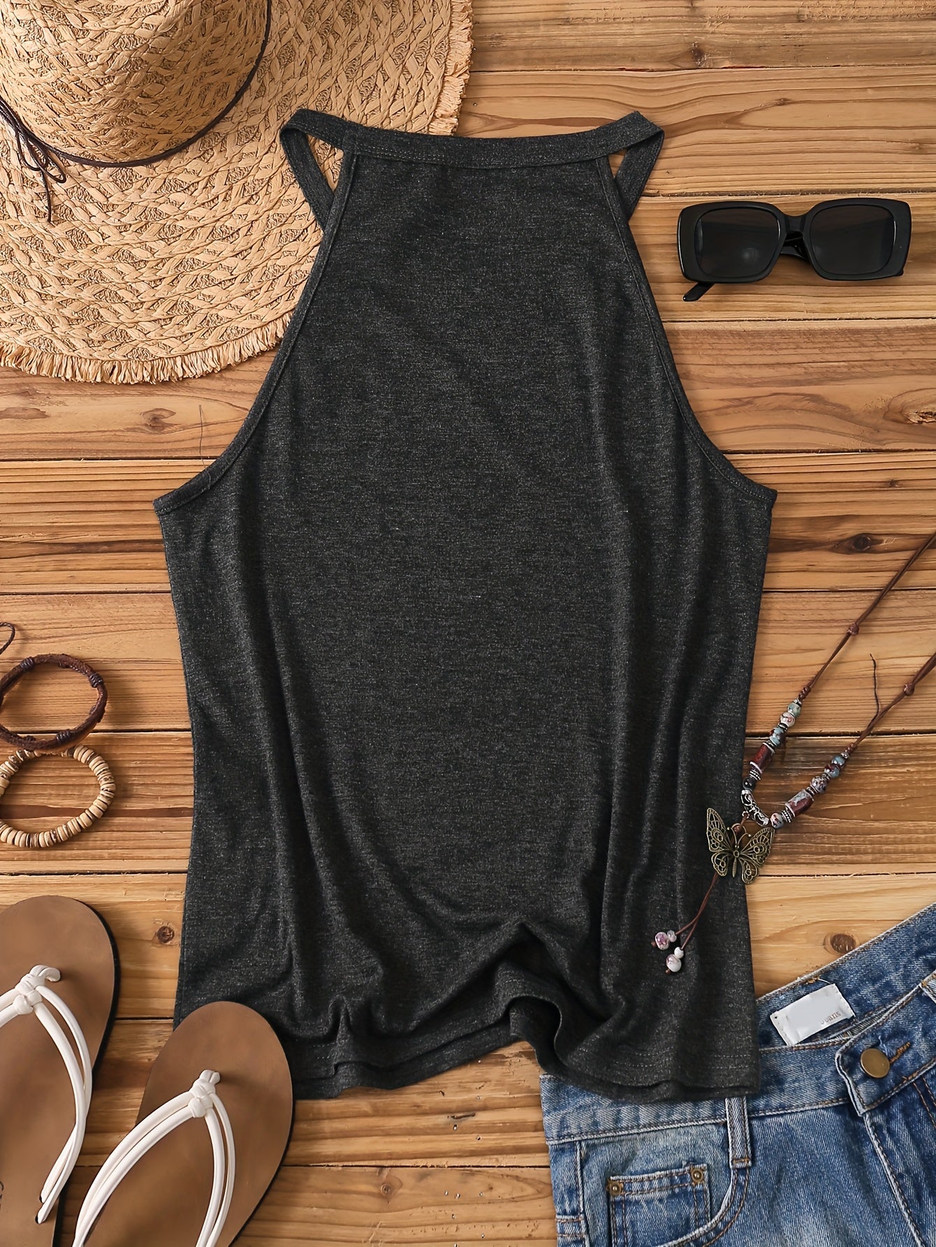 Damen Tanktop im Boho-Stil mit Spruch für Sommer & Freizeit