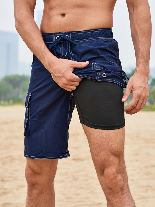 Herren Bade- und Sports-Bermuda mit integrierter Innenhose – Komfortable Shorts für Strand und Freizeit