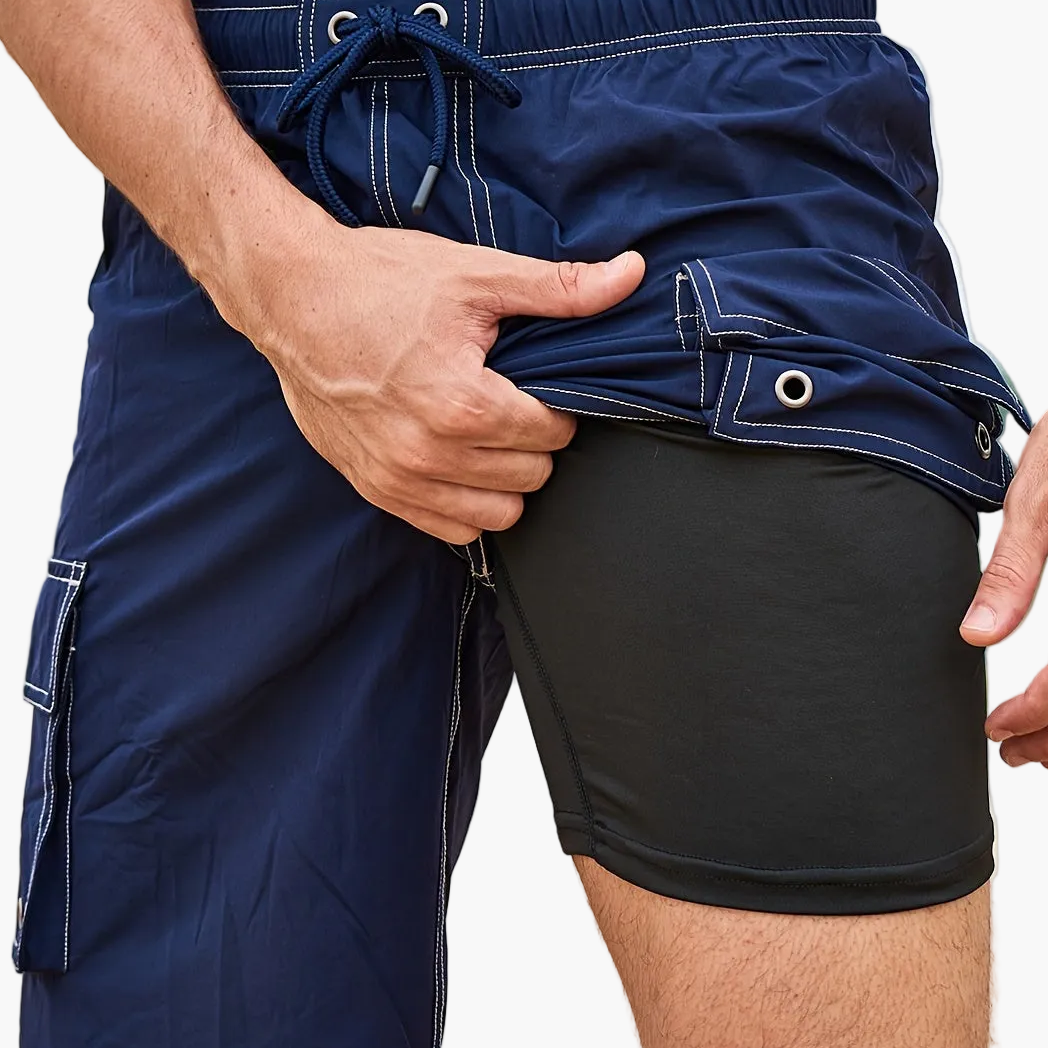 Herren Bade- und Sports-Bermuda mit integrierter Innenhose – Komfortable Shorts für Strand und Freizeit