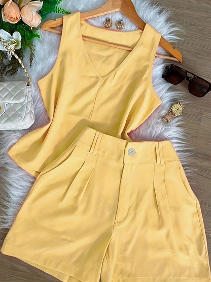 Damen Sommer Set – Elegantes Top und Shorts, Modischer Casual Look für Alltag & Urlaub