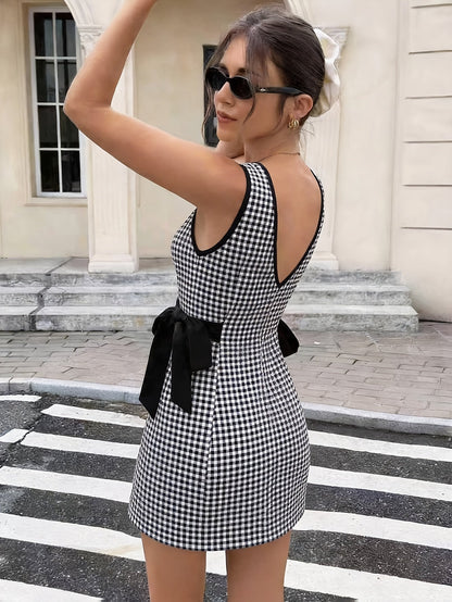 Damen Polka Dot Etuikleid mit Schleifen – Elegantes Partykleid für besondere Anlässe