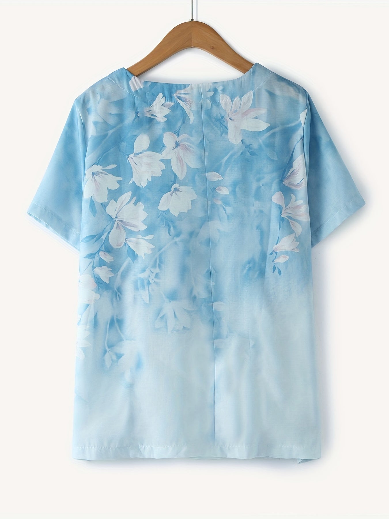 Damen Vintage Bluse mit Blumenmuster und Knopfleiste – Sommer Freizeit Oberteil