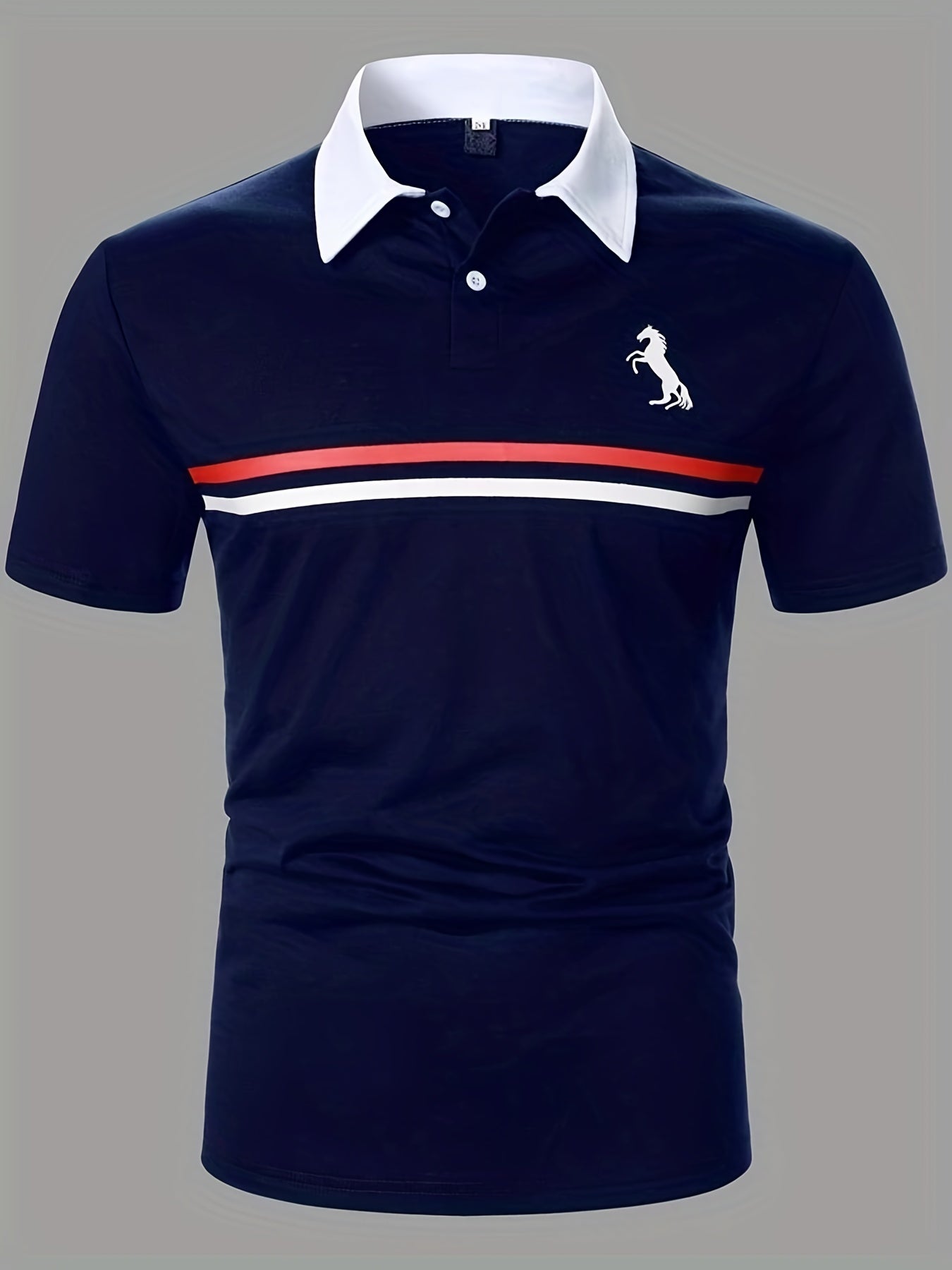 Herren Poloshirt mit Kontrastkragen und sportlichem Streifendesign