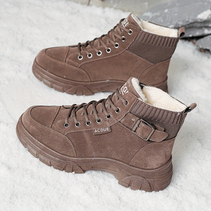 Unisex Winterstiefel mit Schnürung und Kunstfellfutter – Warm & Robust