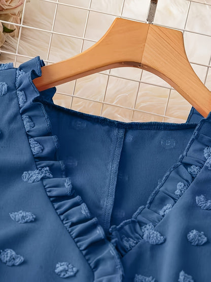 Damen Bluse Elegant mit Volants und Rüschenärmeln – Perfekt für Freizeit & Büro