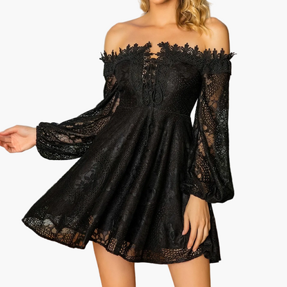 Damen Off-Shoulder Spitzenkleid Elegant für besondere Anlässe