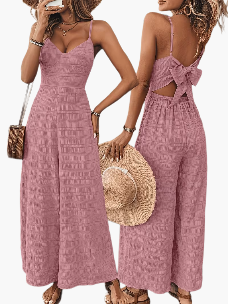 Damen Jumpsuit Elegant Sommer - Weit Bein Lässig für Alltag & Urlaub