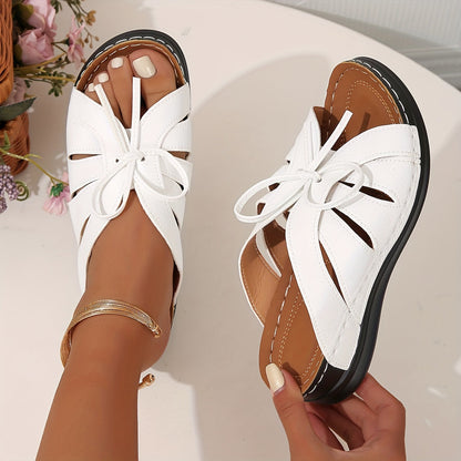 Damen Komfort-Sandalen mit Schleife – Bequeme Sommerschuhe für Alltag und Freizeit