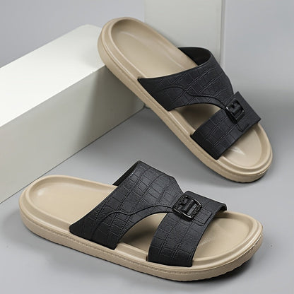 Herren Komfort-Slides mit Schnallen-Detail – Modernes Design für Alltag und Freizeit