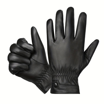 Schwarze Handschuhe Klassisch mit Gummizug am Handgelenk