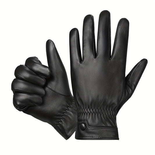 Schwarze Handschuhe Klassisch mit Gummizug am Handgelenk