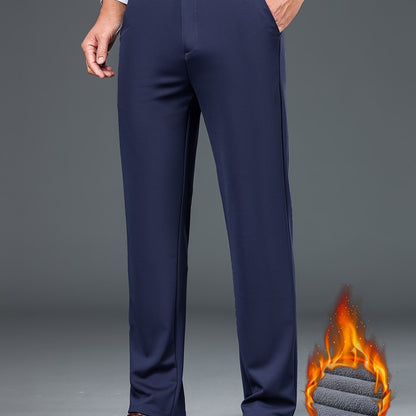 Herren Winterhose Business-Casual mit weichem Futter Grau