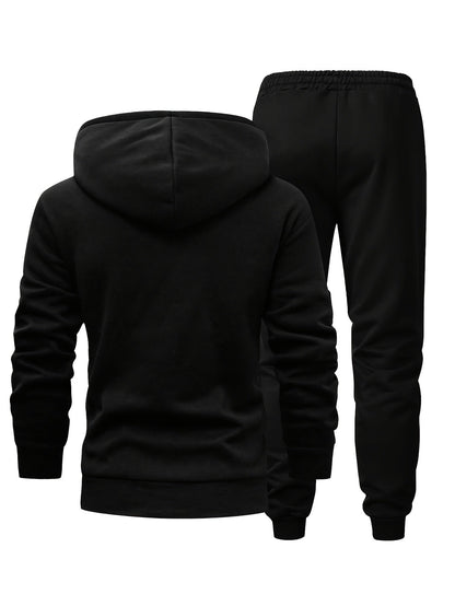 Herren Sportanzug Kapuzenpullover & Jogginghose Zweiteiler mit Reißverschluss