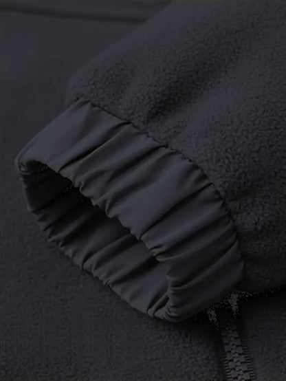 Herren Winterjacke mit Kapuze und Teddyfutter, Reißverschluss, warm