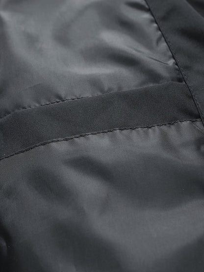 Unisex Windjacke Schwarz mit Kapuze & rotem Drachenmotiv