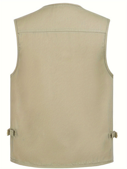 Herren Outdoor Freizeit Weste mit vielen Taschen – Angler-, Reise- & Fotografie-Weste, Utility Style