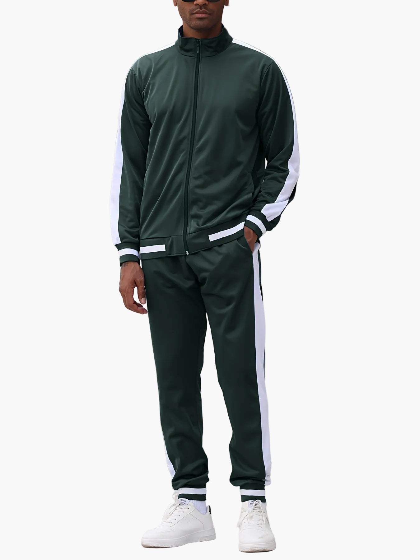 Herren Sportlicher Trainingsanzug mit Farbblock-Design – Freizeit & Fitness Style