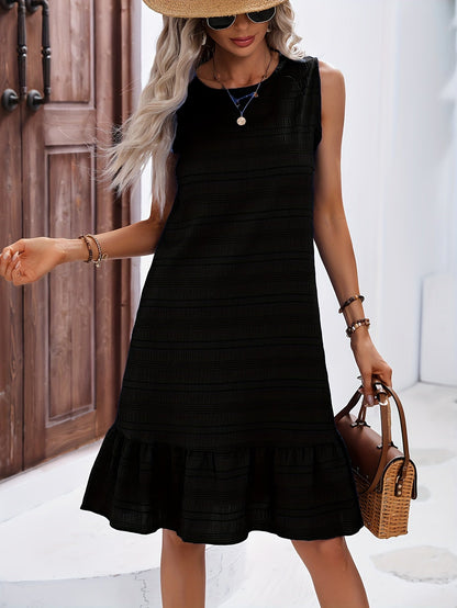 Damen Sommerkleid im A-Linien-Stil mit Volant – Elegantes Freizeit- und Urlaubskleid
