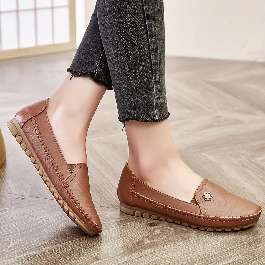 Damen Mokassins Slip-On Loafer Bequeme Alltagsschuhe Freizeit