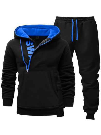 Herren Sportanzug Kapuzenpullover & Jogginghose Zweiteiler mit Reißverschluss