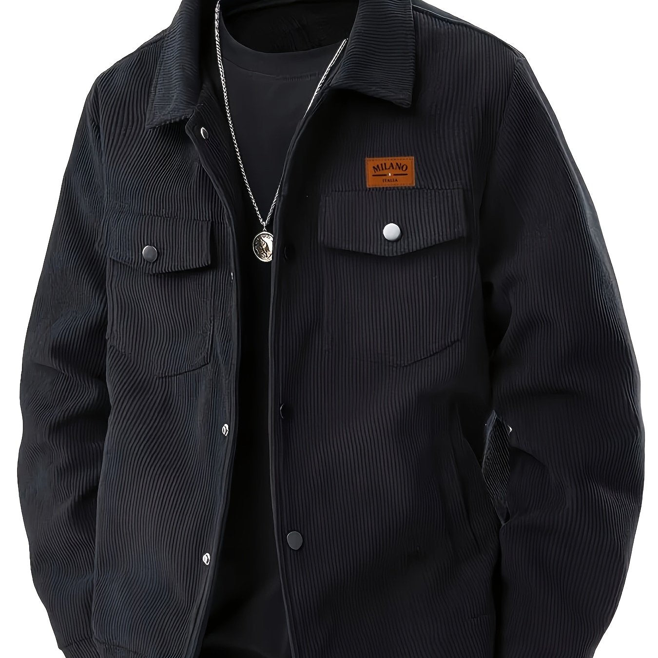 Herren Rippstrick Jacke mit Kentkragen und Brusttaschen