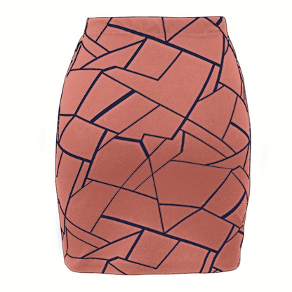 Damen Minirock mit geometrischem Muster und modernem Stil für Büro und Freizeit