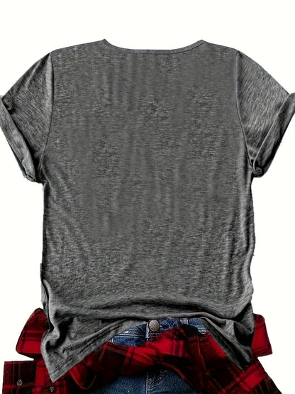 Damen Lustiges Statement T-Shirt mit Aufdruck – Lockeres Sommer Shirt für Alltag & Freizeit