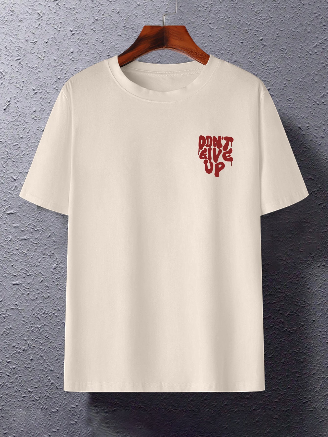 Herren Oversize Streetwear T-Shirt mit Motivdruck 'Don't Give Up' – Urban Style für Motivation und positive Vibes