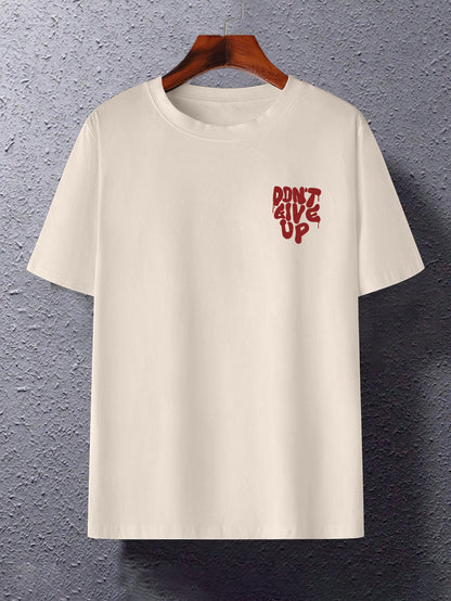 Herren Oversize Streetwear T-Shirt mit Motivdruck 'Don't Give Up' – Urban Style für Motivation und positive Vibes