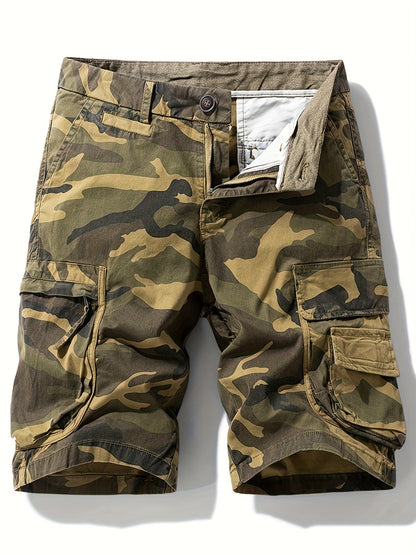 Herren Cargo-Shorts im Camouflage-Stil für Outdoor & Freizeit – Bequeme Cargoshorts mit großen Taschen