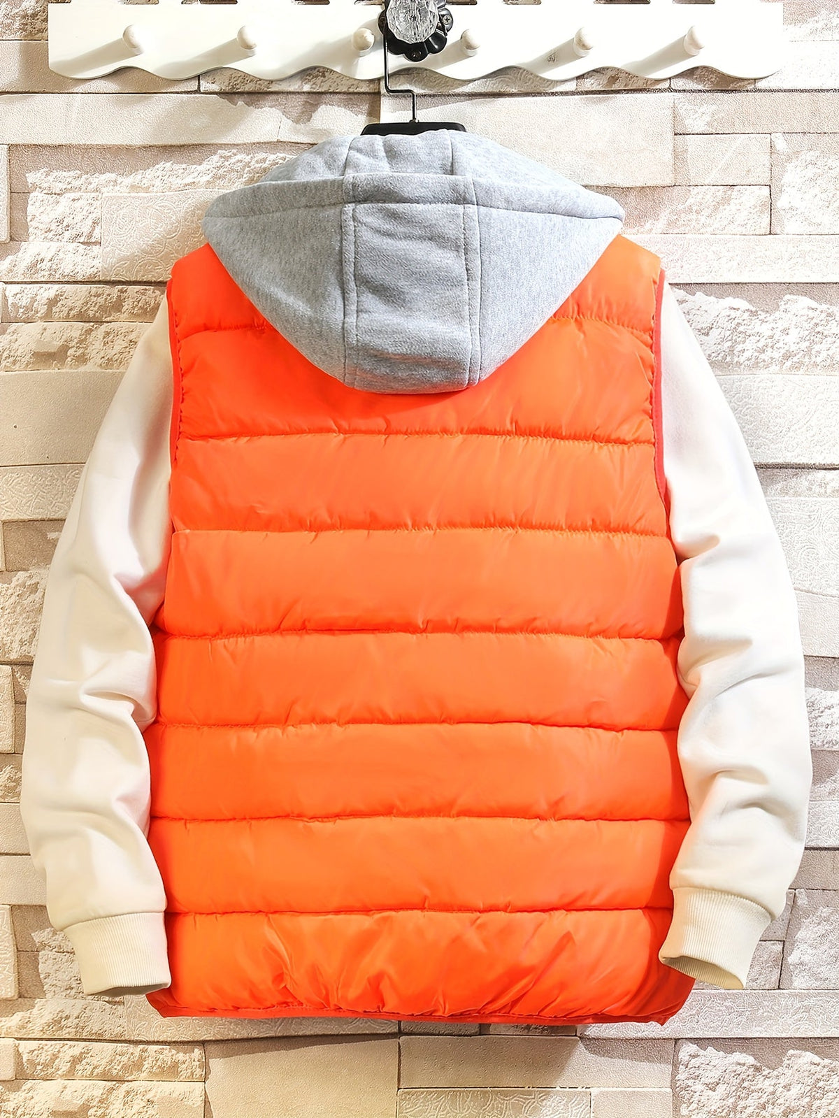 Steppweste mit Kapuze Herren/Unisex Gepolsterte Outdoor Weste Reißverschluss