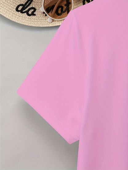 Damen T-Shirt mit Glitzer-Herzmotiv – Lockeres, modisches Freizeitshirt für Alltag & Sommer
